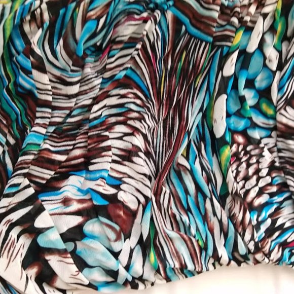 Venus - Frilly Ruched Multi-color Dress - Picture 3 of 3